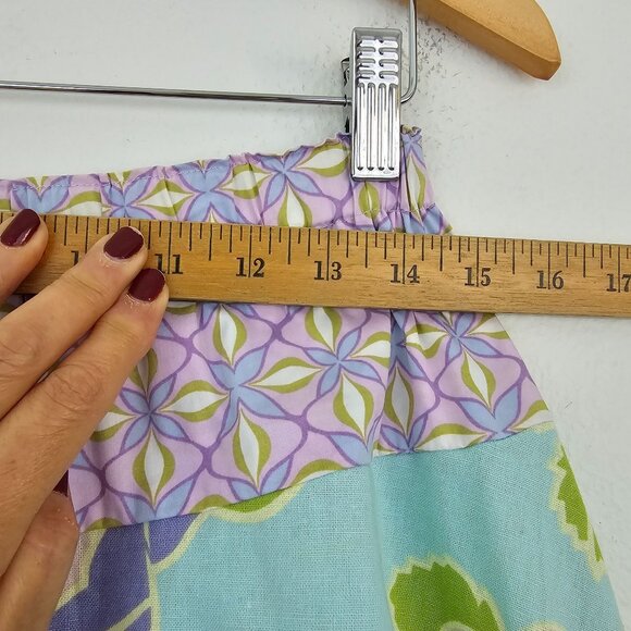 Matilda Jane Womens Sz M Linen Blend Patchwork Floral Print Pleated Hem Skirt - Picture 8 of 13